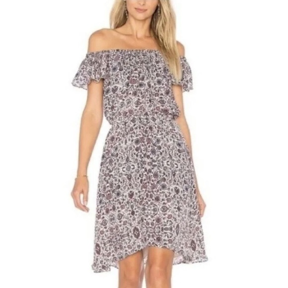 L'AGENCE Dresses & Skirts - REVOLVE L’Agence Floral Leonie  Off The Shoulder Dress Large